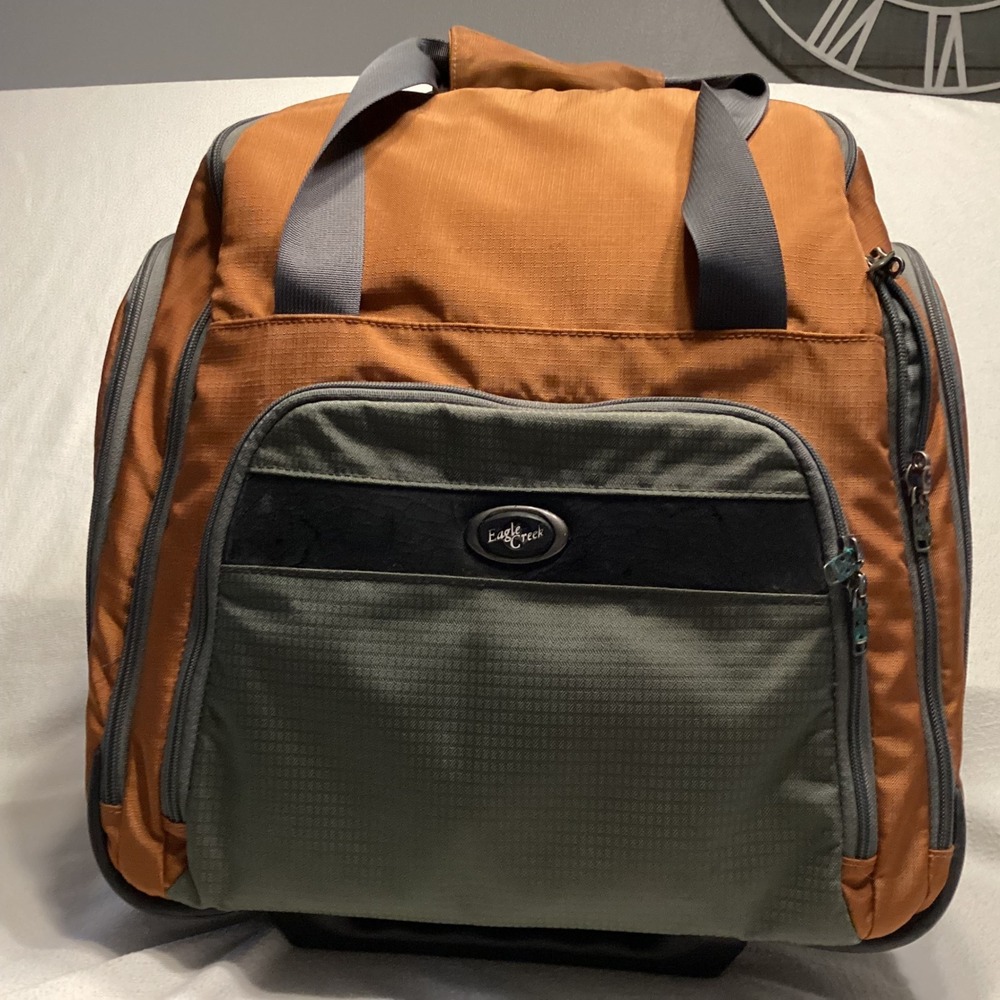 Eagle Creek Rolling Travel Bag Orange Gray Carry On Luggage Utility Organizer